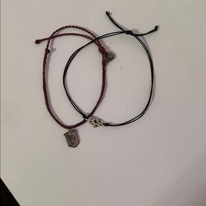 Red and Black Adjustable Bracelets Set